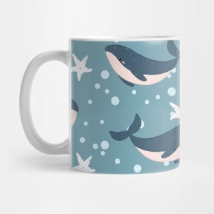 Maritim Nautic Ocean Sealife Shell Starfish Whale Mug